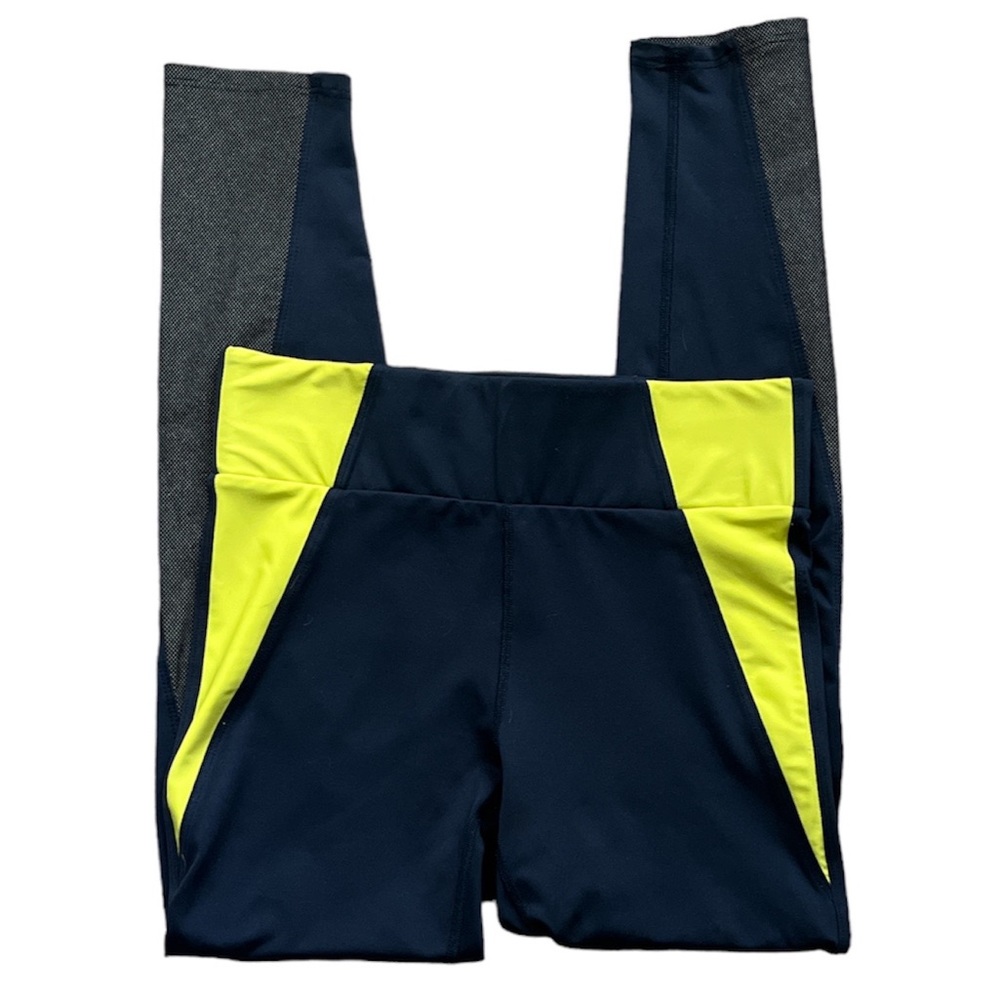 HEROINE SPORT rare navy & citron active leggings size medium like new